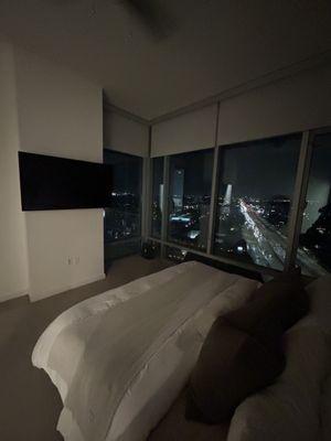 55 inch TV Mounted Bed Room Dallas Texas High Rise