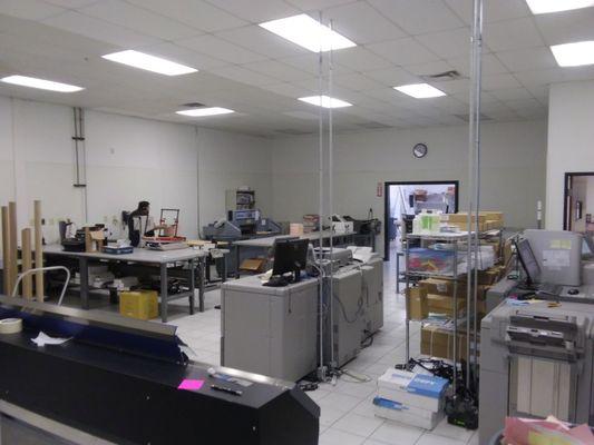 Inside our print room!   Look at all that equipment!