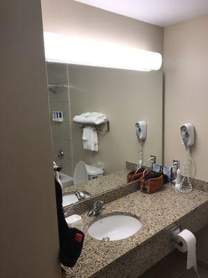 Clean bathroom with updates