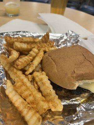 Burger and fries