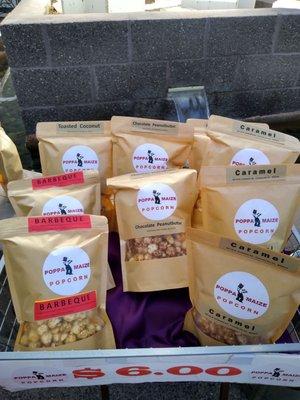 Selection of popcorn at Pour Jo Coffee