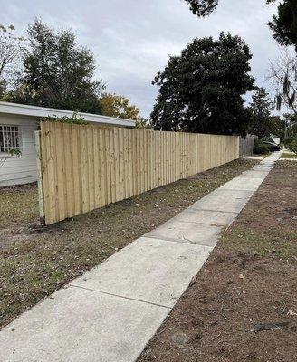 80ft wood fence installation