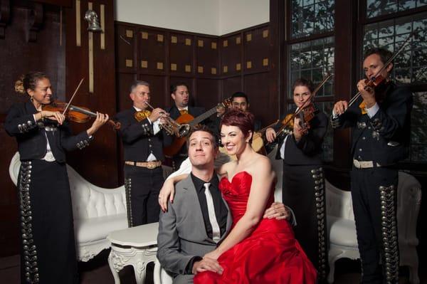 Mariachi Oro de California playing lovely wedding at Swedish American Music Hall. Photo Credit: James Hall Photography