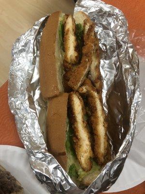 Chicken finger sandwich