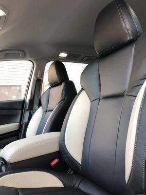 Here is a custom Subaru Ascent leather interior!