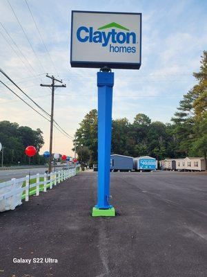 Clayton homes hired us to repaint and stripe there parking lot curbs and signs.