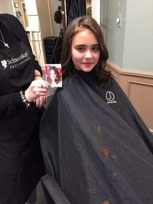 The girls getting haircuts