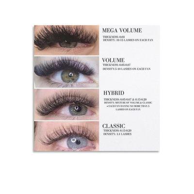 Individual Eyelash Extension styles.