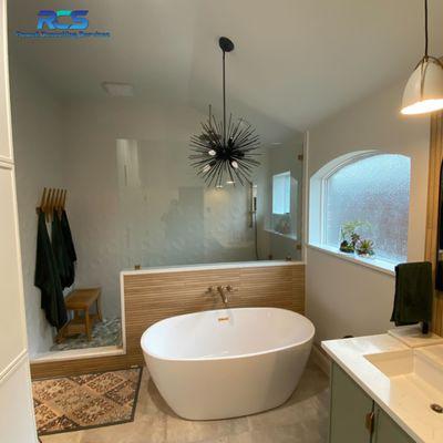 completely remodeled this bathroom and shower