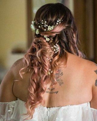 Boho half updo