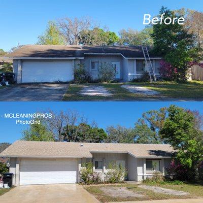 Shingle roof Before and after pictures.