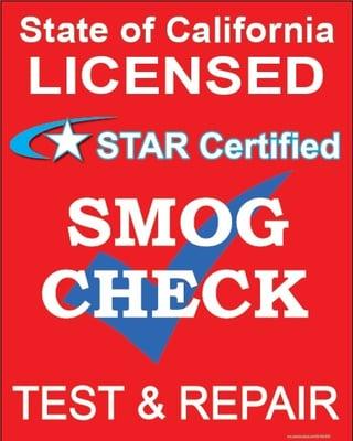 We are a STAR certified test and repair smog center