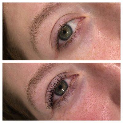 Lash lift before and after with tinting!!