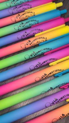 Some fun, colorful pens we did recently that fit our brand perfectly!