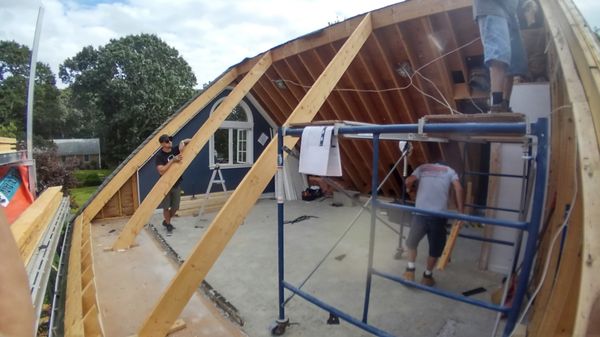 Building master suite above garage.