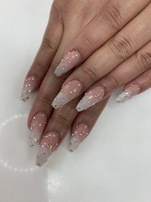 Ombré fullset with rhinestones