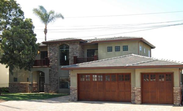 Exterior Color Palette:stucco, stone, wood, roof, doors