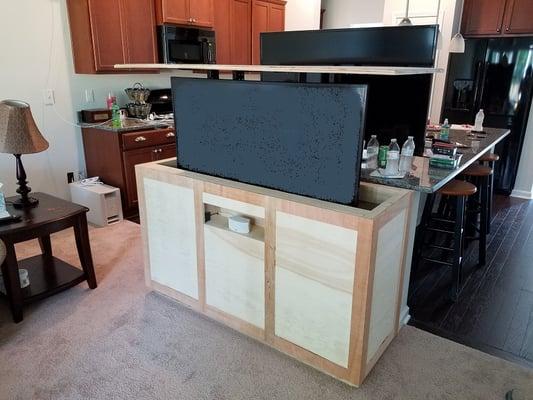 Custom dual TV lift Cabinet