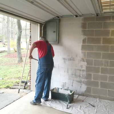 Water proofing a basement.