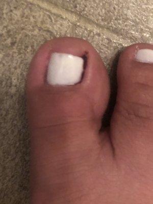 The oldest woman cut and hurt my fat toes really bad. Worst pedicure ever !