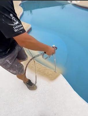 Overspray in the pool