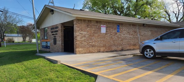 Front of post office.