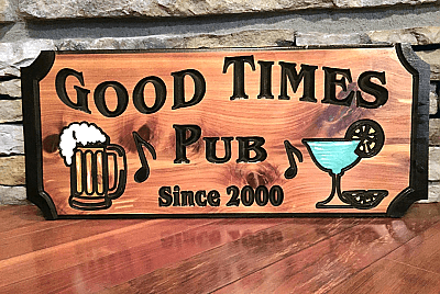 10" x 24" personalized wood sign.  Order yours at www.woodsignsofgatlinburg.com