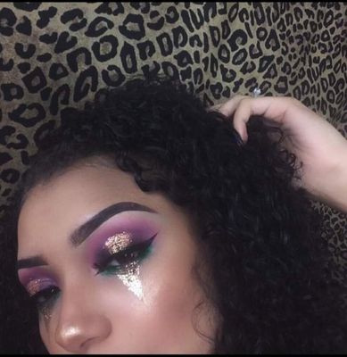 Mardi Gras themed look.