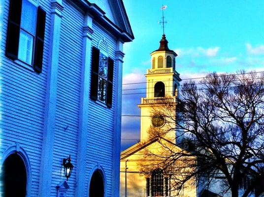 two churches side by side