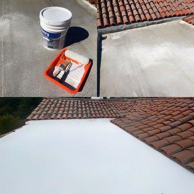 Elastomeric paint for a roof to reflect uv rays and cool your home