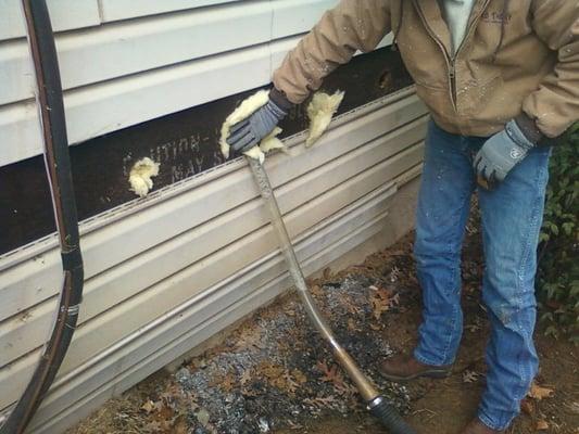 Existing Home Wall Blown Cellulose Insulaiton