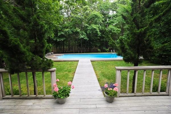 The Oaks - a three bedroom vacation home in East Hampton with heated swimming pool.