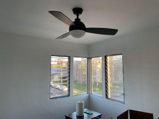 Smoothed ceilings and fan installation