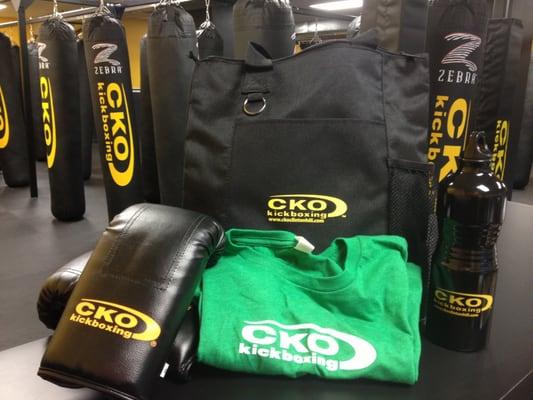 Our January 2012 Starter Kit! Bag, gloves, tshirt, and water bottle.