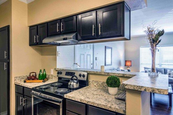 Kitchen area at Summer Brook apartments in Longview, Texas.