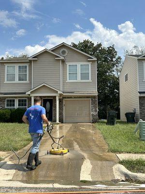 Driveway pressure washing