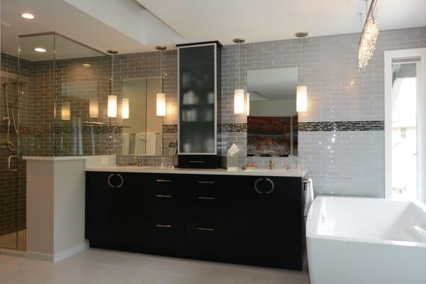 Sleek Grey Master Bathroom