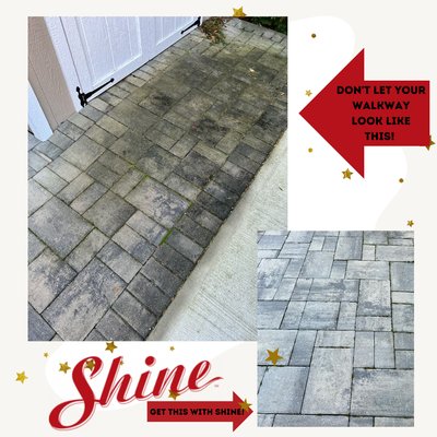 before and after pressure washing by Shine