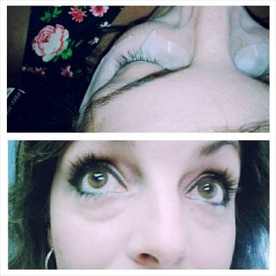 Eyelash extension before & after