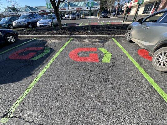 Designated parking spaces for Giant Direct- pick up in designated spaces at your time slot, or they'll deliver.