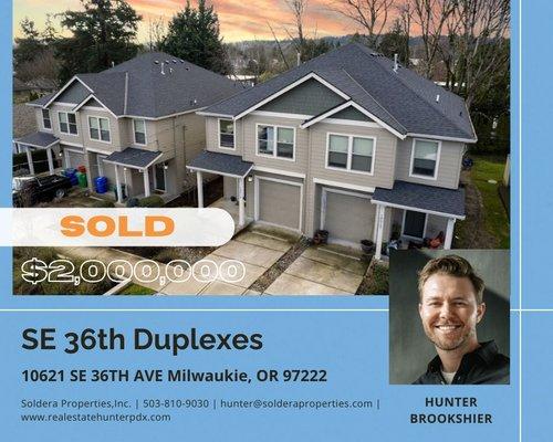 Milwaukie 4plex sold (as 2 duplexes) 10621 SE 36th Ave, Milwaukie, OR 97222