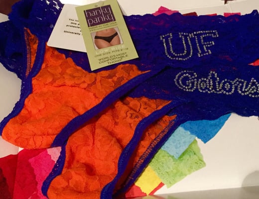 Collegiate Hanky Panky's! Excellent gifts and a sexy way to wear your "lucky" Gameday underwear.