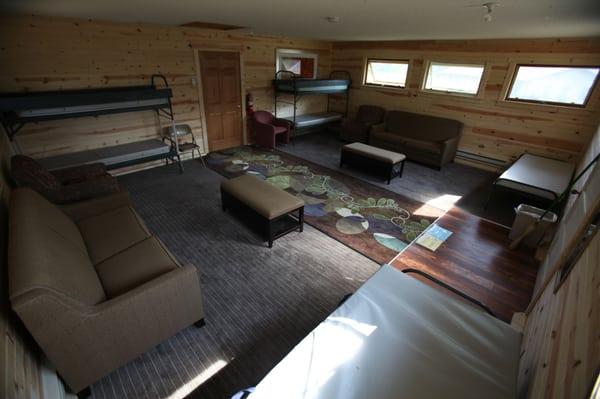 Inside 3-season bunkhouse