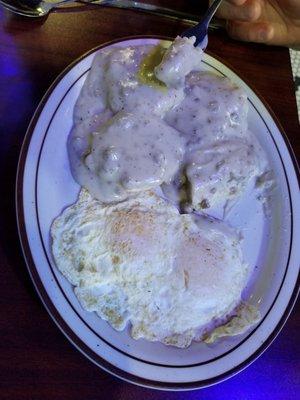 Full order biscuit/gravy side of eggs