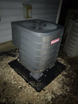 Elevated and leveled HVAC unit