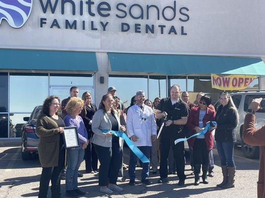 Ribbon cutting with the Alamogordo chamber!