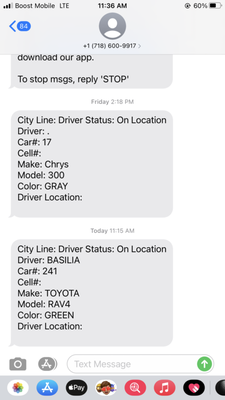 This shows I have been a consistent customer but the last cab is the one o be more aware off she tried to charge me 35 instead of 20