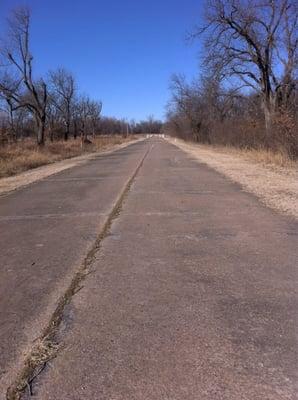 One of the closed off roads