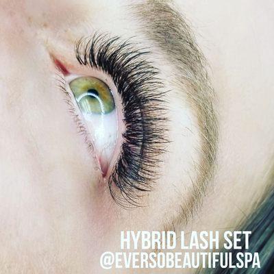 Hybrid eyelash extension set