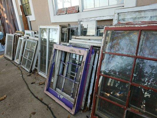 We always have a huge selection of vintage wood windows to choose from.